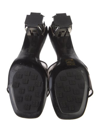 Givenchy Mesh Leather Trim Embellishment Slides