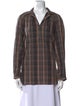 Givenchy Plaid Print Long Sleeve Button-Up Top