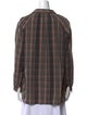 Givenchy Plaid Print Long Sleeve Button-Up Top