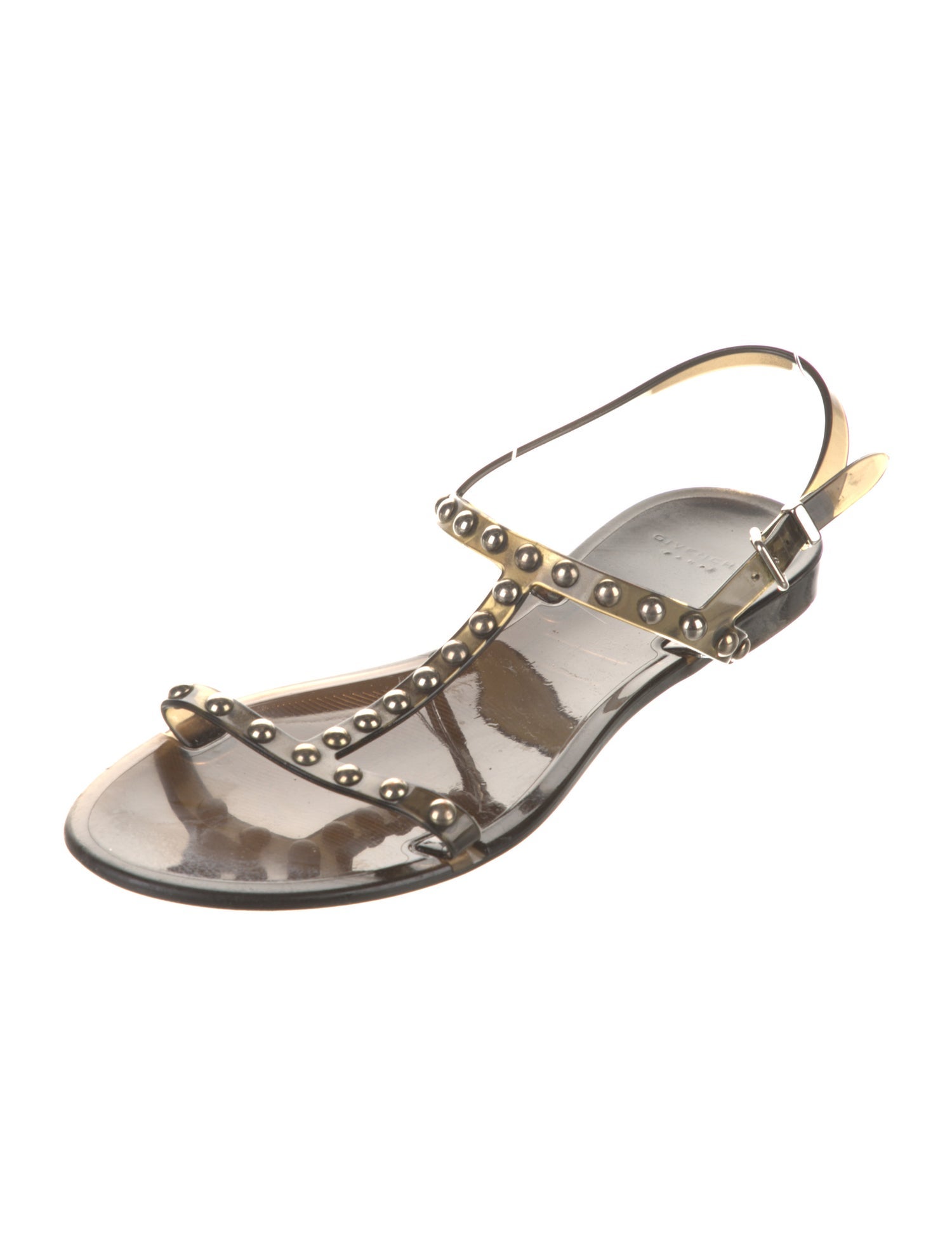 Givenchy Rubber Studded Accents T-Strap Sandals