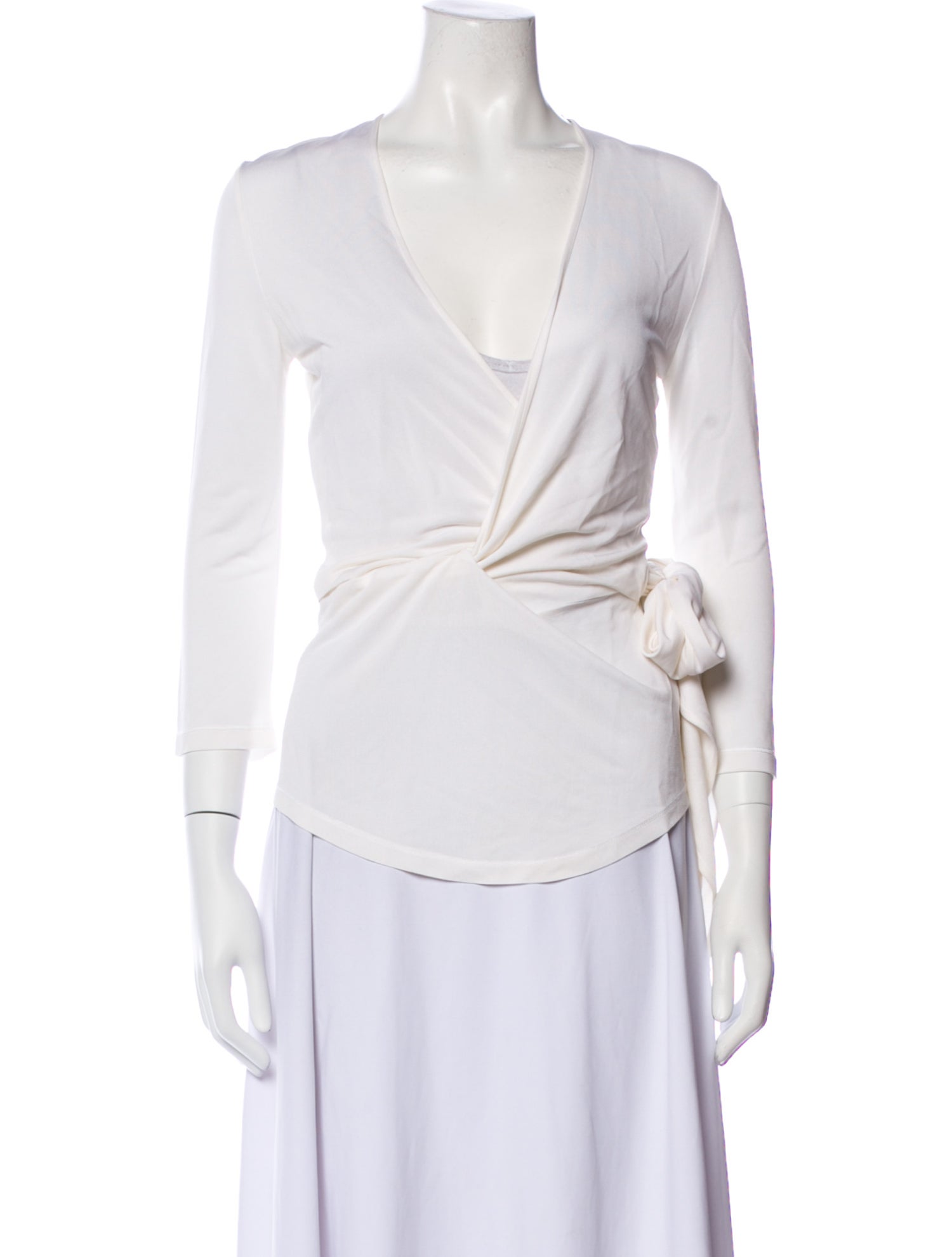 Givenchy V-Neck Three-Quarter Sleeve Blouse