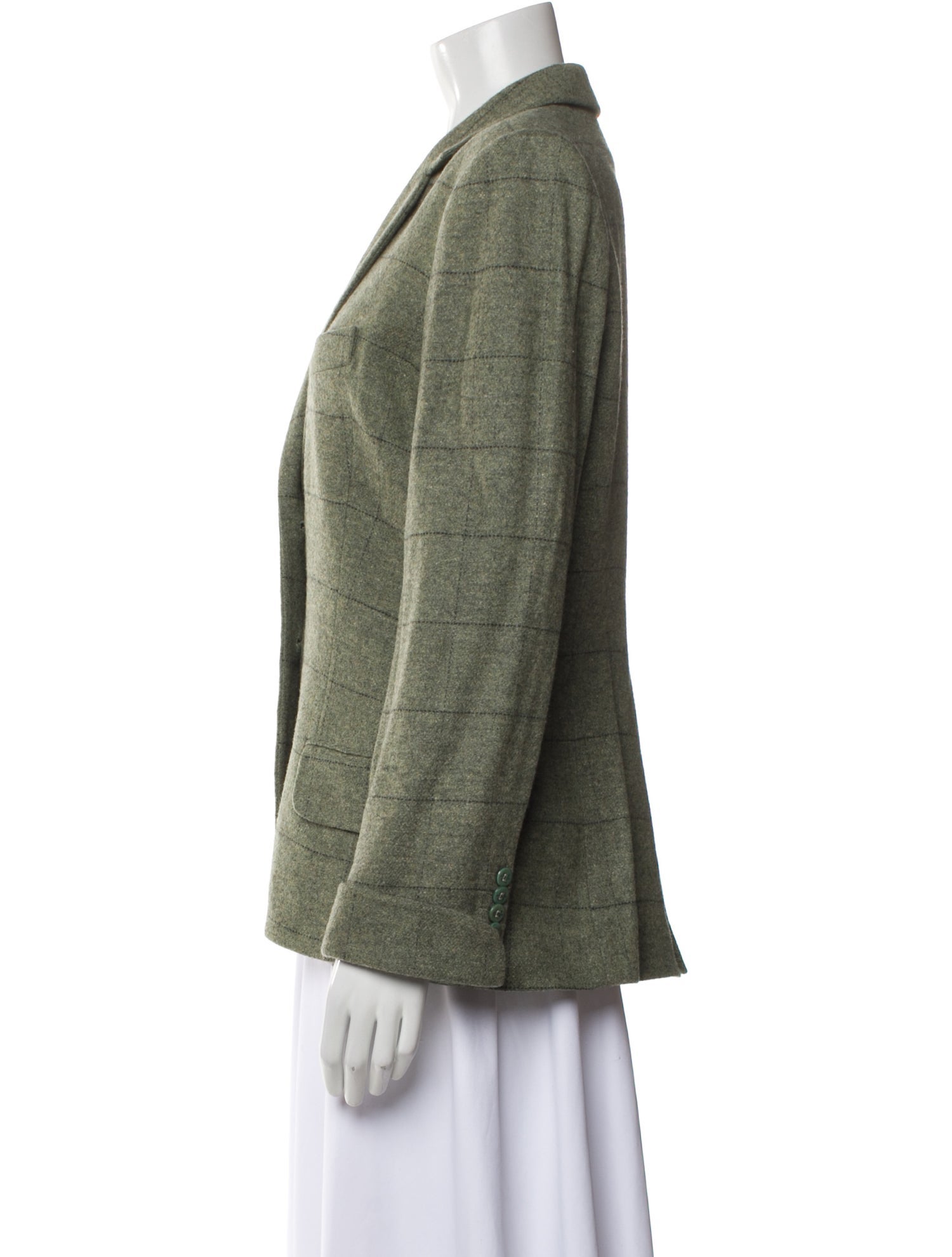 Givenchy Wool Plaid Print Blazer