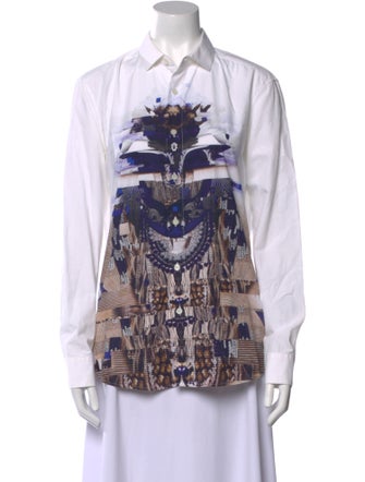 Givenchy Printed Long Sleeve Button-Up Top