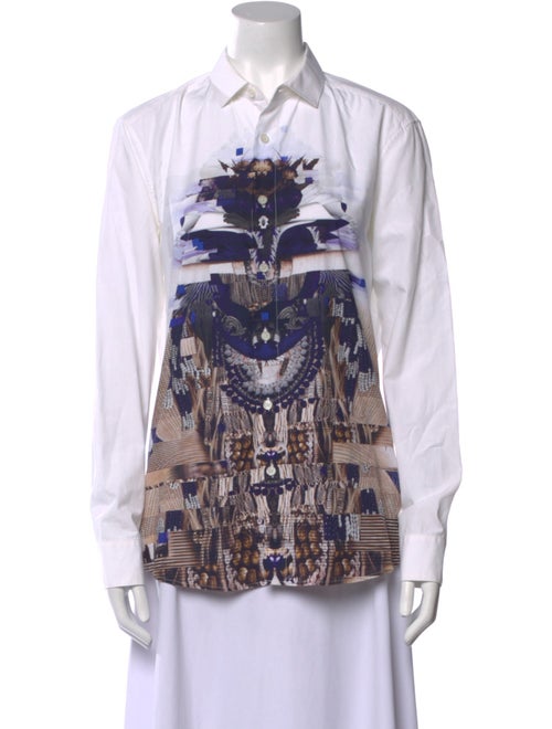 Givenchy Printed Long Sleeve Button-Up Top