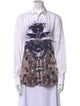 Givenchy Printed Long Sleeve Button-Up Top
