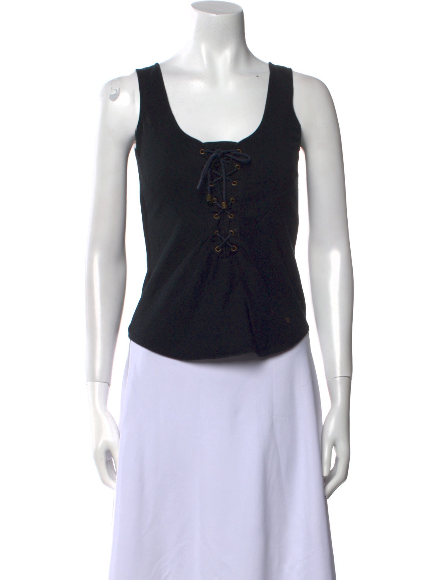 Givenchy Scoop Neck Sleeveless Crop Top