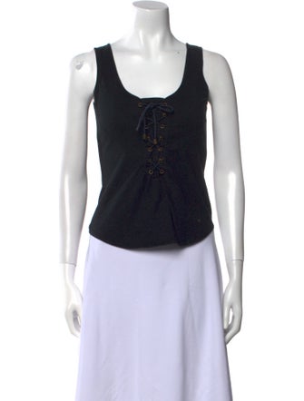 Givenchy Scoop Neck Sleeveless Crop Top