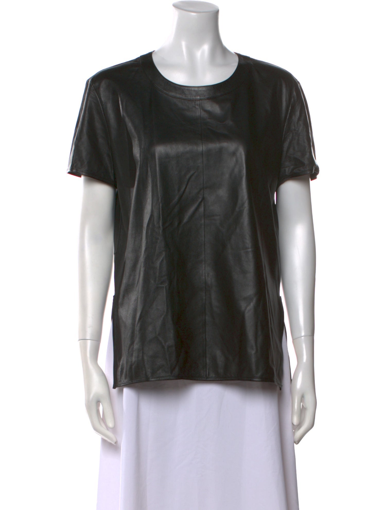 Givenchy Leather Crew Neck T-Shirt