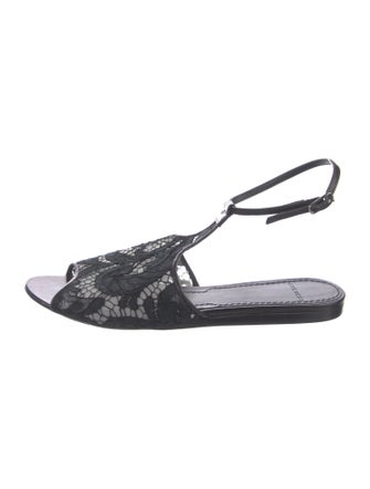 Givenchy Lace Lace Pattern T-Strap Sandals