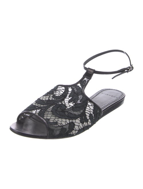 Givenchy Lace Lace Pattern T-Strap Sandals