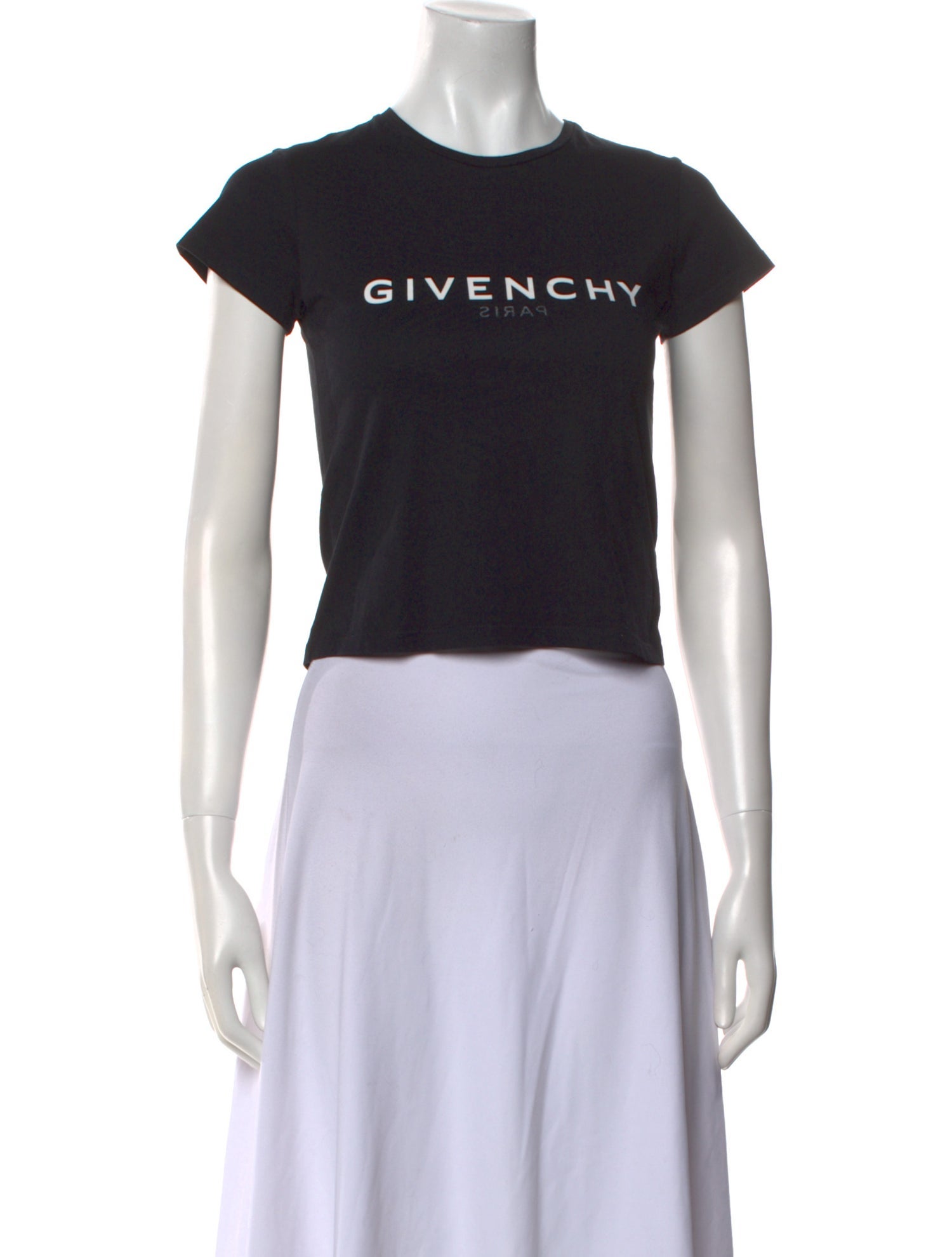 Givenchy Graphic Print Crew Neck Crop Top