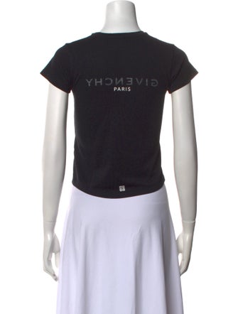 Givenchy Graphic Print Crew Neck Crop Top