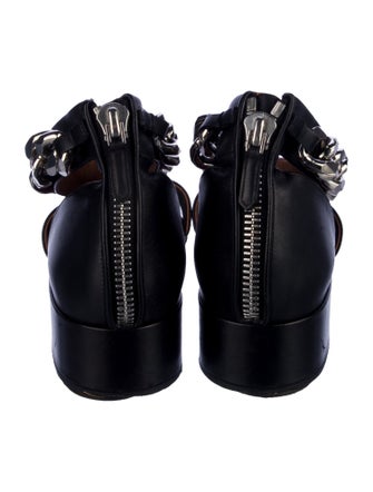 Givenchy Leather Chain-Link Accents D'Orsay Pumps