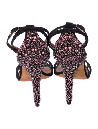 Givenchy Suede Crystal Embellishments Sandals