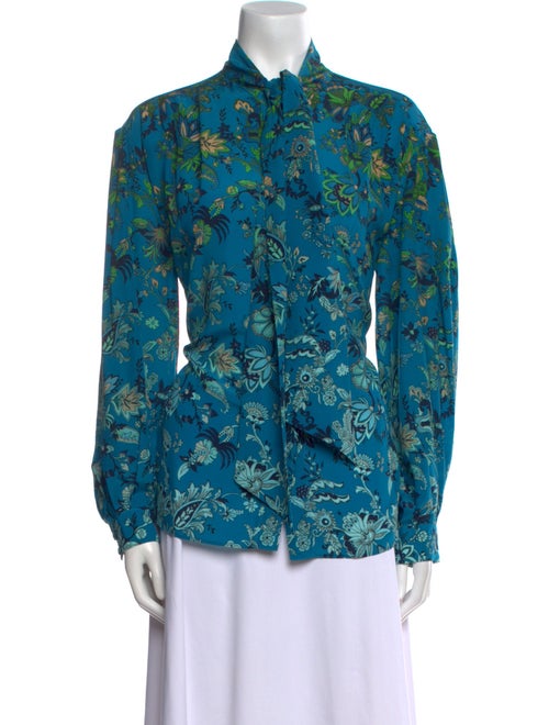 Givenchy Silk Floral Print Button-Up Top