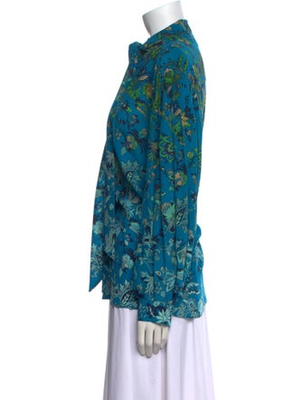 Givenchy Silk Floral Print Button-Up Top