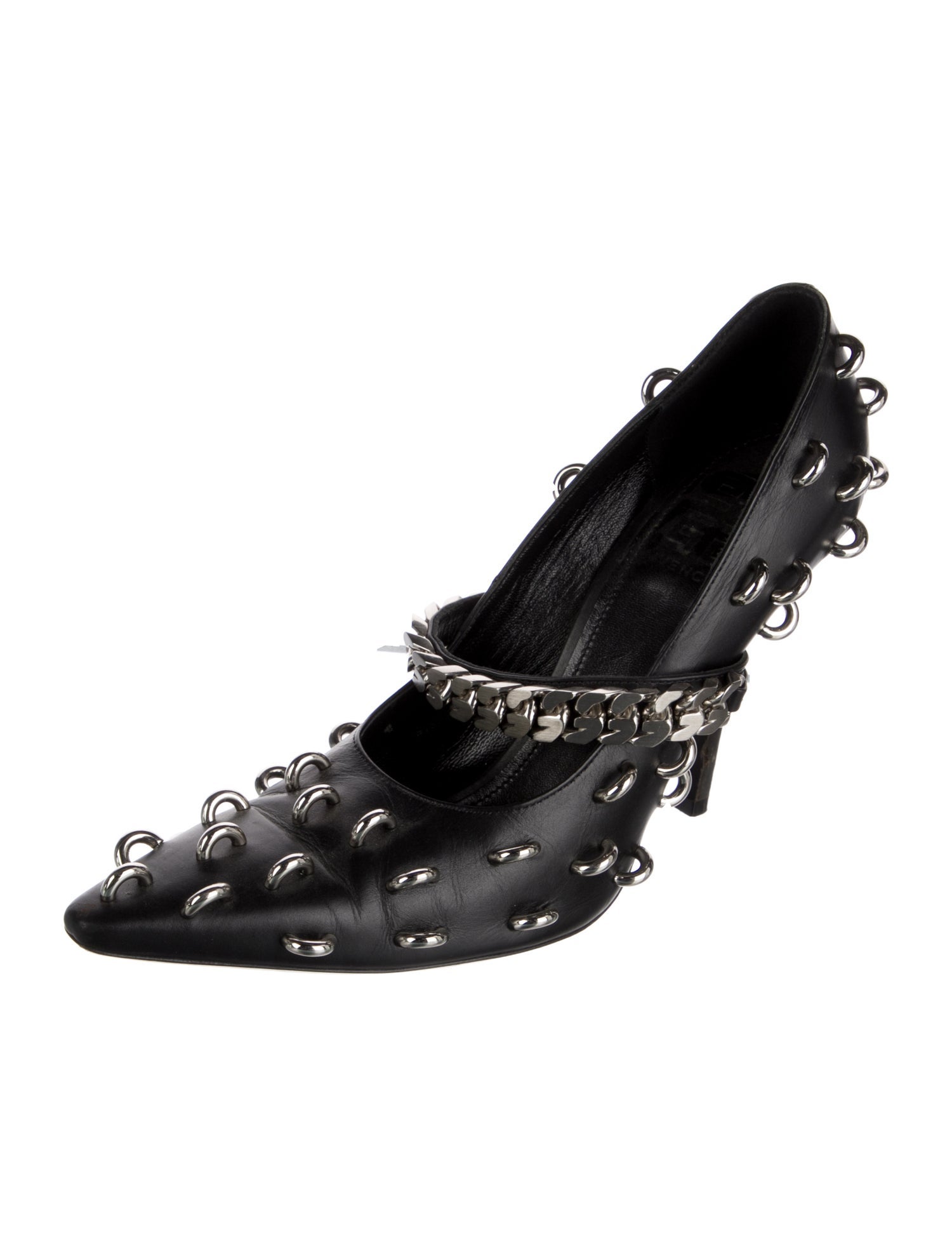 Givenchy Leather Chain-Link Accents Pumps
