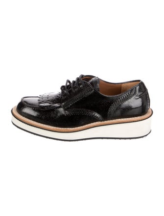 Givenchy Patent Leather Fringe Trim Accent Oxfords