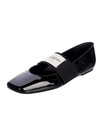Givenchy Patent Leather Grosgrain Trim Mary Jane Flats