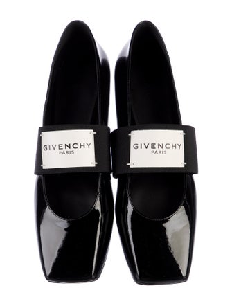 Givenchy Patent Leather Grosgrain Trim Mary Jane Flats
