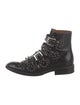Givenchy Embossed Leather Studded Accents Combat Boots