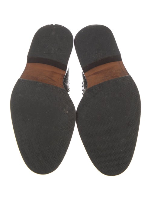 Givenchy Embossed Leather Studded Accents Combat Boots