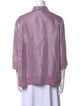 Givenchy Linen Three-Quarter Sleeve Button-Up Top