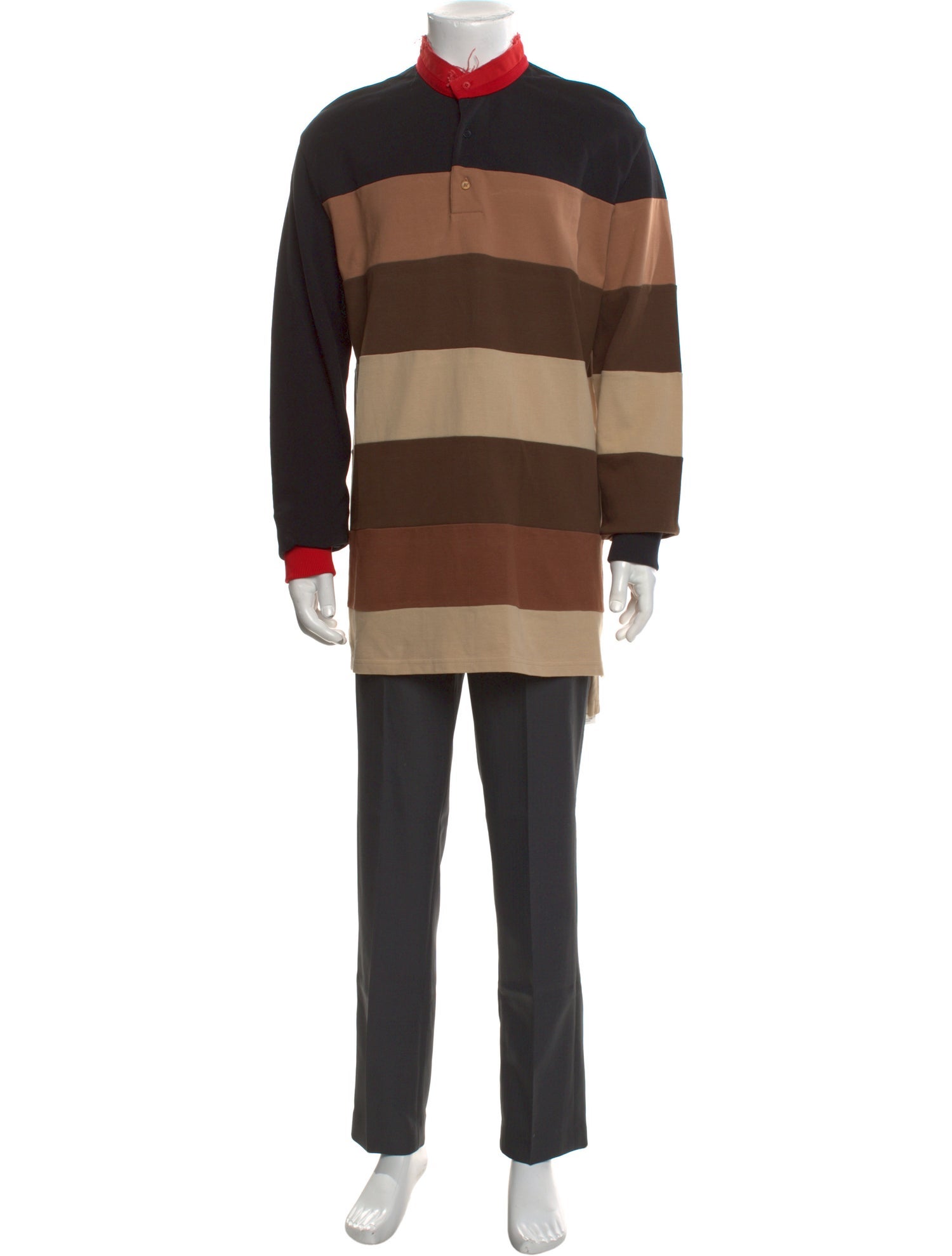 Givenchy Striped V-Neck Polo Shirt