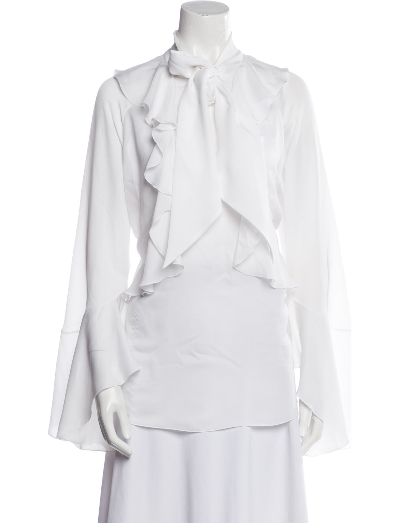 Givenchy Tie Neck Long Sleeve Top