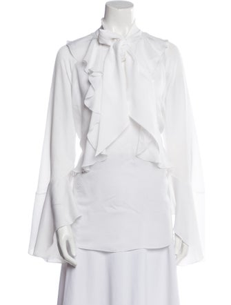 Givenchy Tie Neck Long Sleeve Top