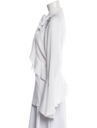 Givenchy Tie Neck Long Sleeve Top