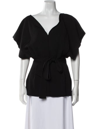 Givenchy V-Neck Short Sleeve Blouse