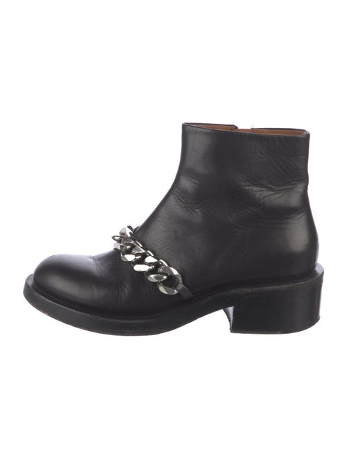 Givenchy Leather Chain-Link Accents Combat Boots