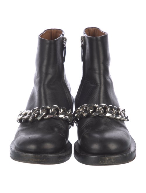 Givenchy Leather Chain-Link Accents Combat Boots