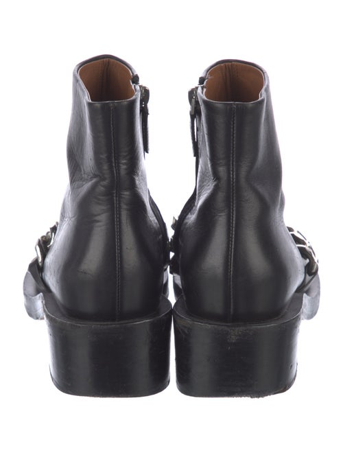 Givenchy Leather Chain-Link Accents Combat Boots