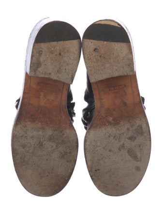 Givenchy Leather Chain-Link Accents Combat Boots