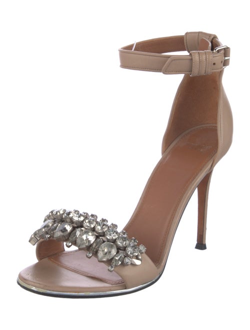 Givenchy Leather Crystal Embellishments Sandals
