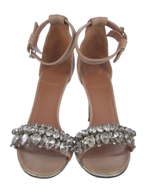 Givenchy Leather Crystal Embellishments Sandals