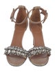 Givenchy Leather Crystal Embellishments Sandals