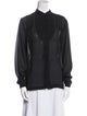 Givenchy Mock Neck Long Sleeve Button-Up Top