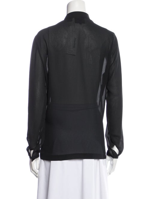 Givenchy Mock Neck Long Sleeve Button-Up Top