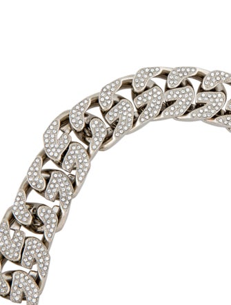 Givenchy Pavé Crystal G Lock Chain Necklace