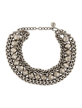 Givenchy bead & Link Mult-Chain choker