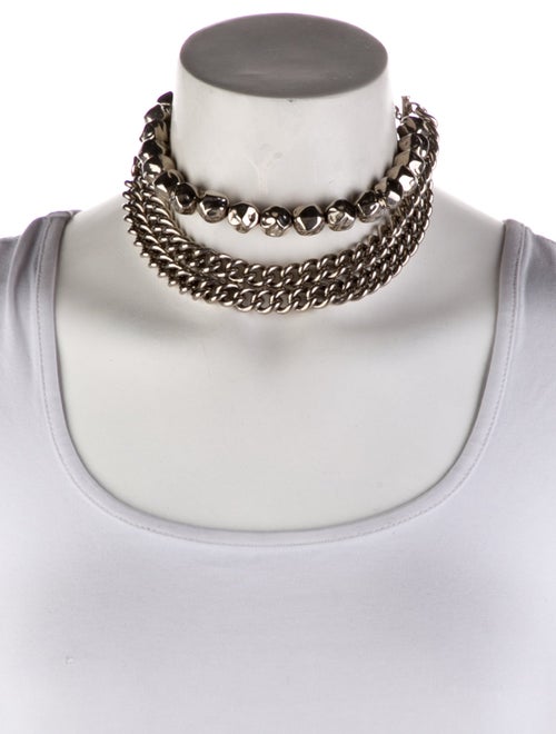 Givenchy bead & Link Mult-Chain choker