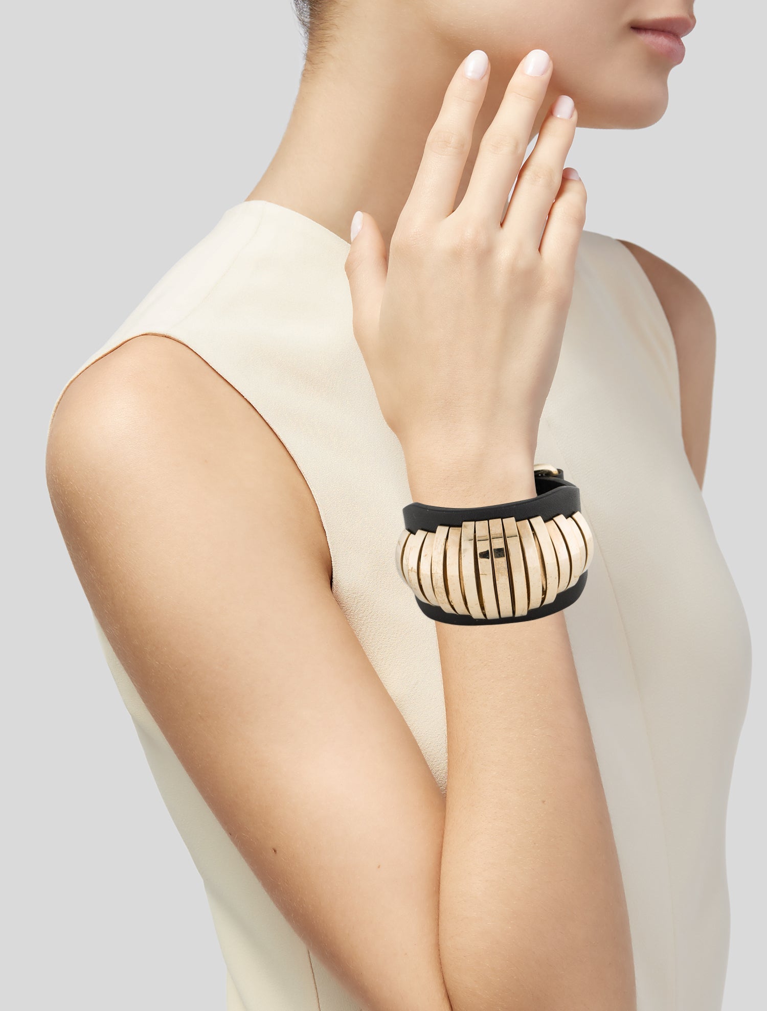 Givenchy Leather Statement Cuff Bracelet