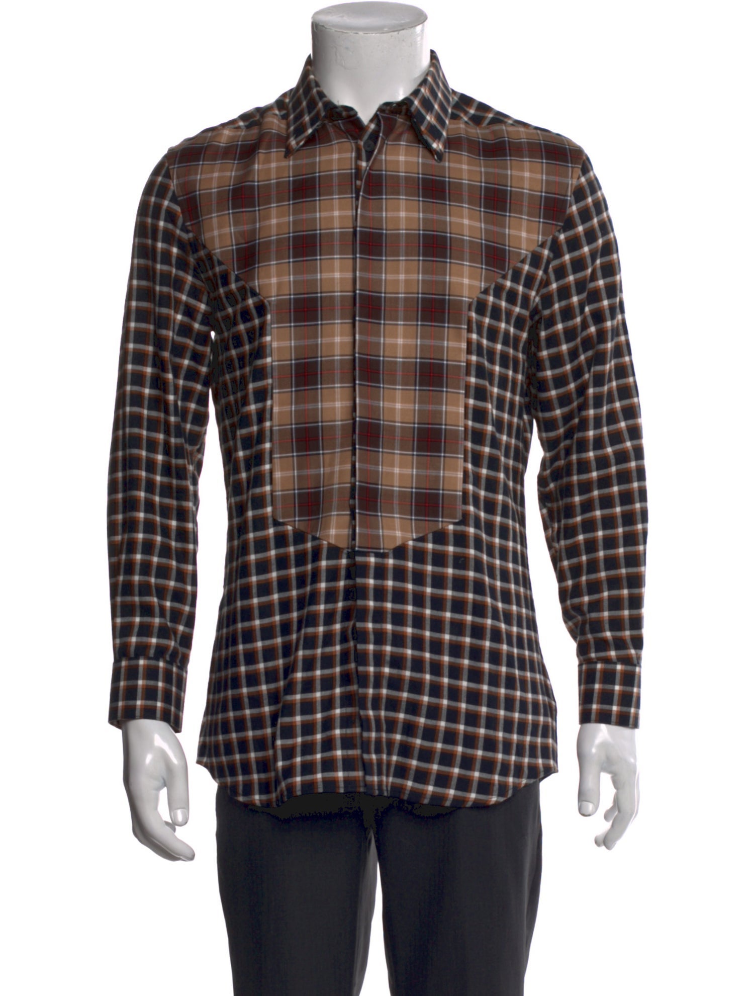 Givenchy Plaid Print Long Sleeve Shirt