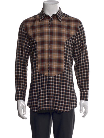 Givenchy Plaid Print Long Sleeve Shirt