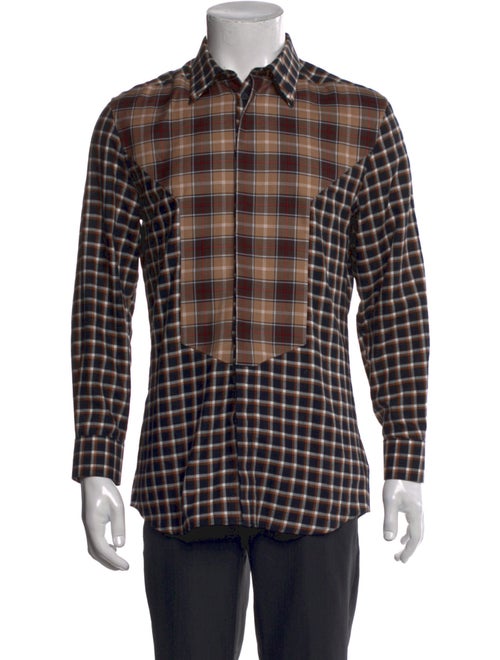 Givenchy Plaid Print Long Sleeve Shirt