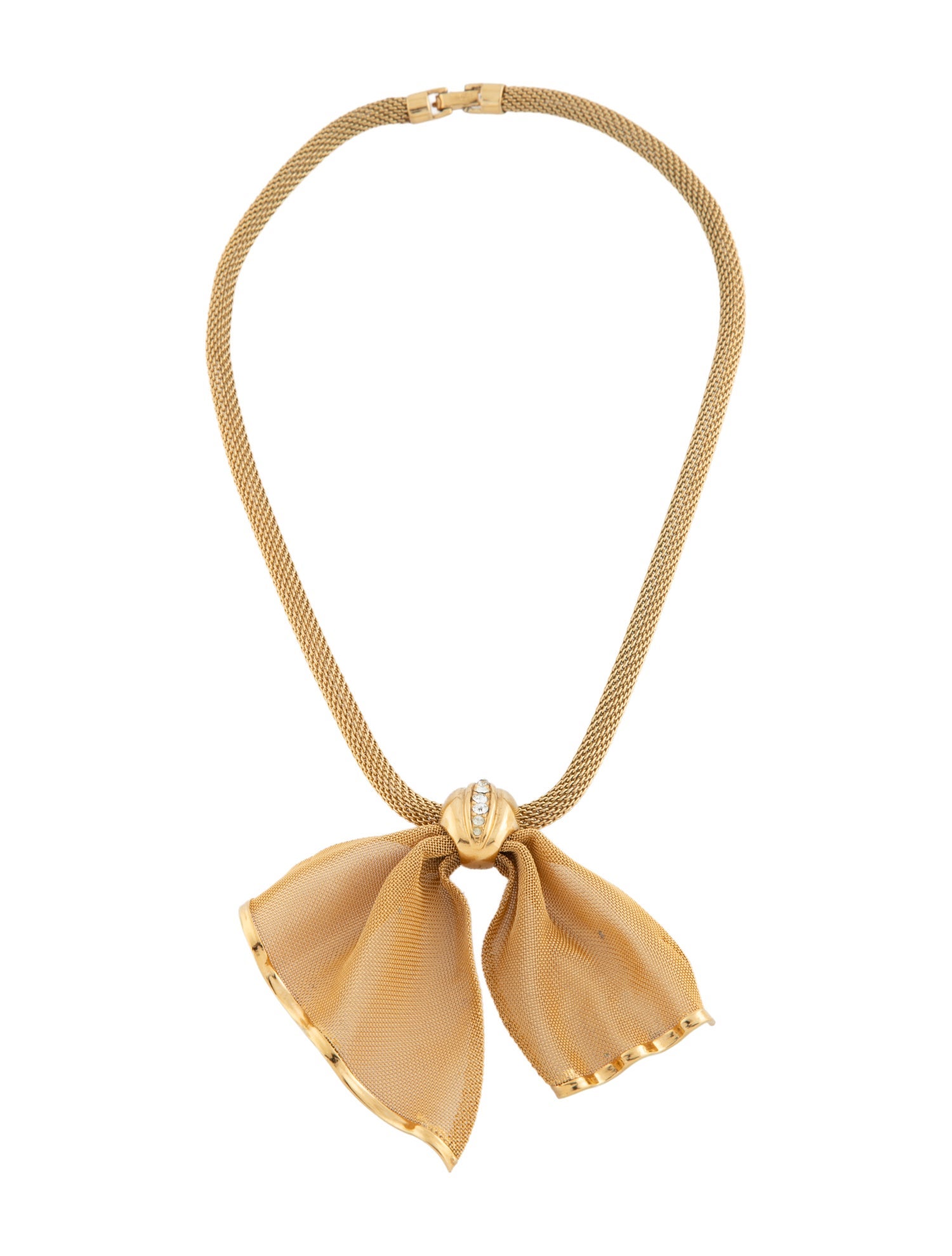 Givenchy Crystal Mesh Bow Choker Necklace