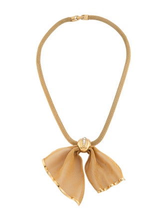 Givenchy Crystal Mesh Bow Choker Necklace